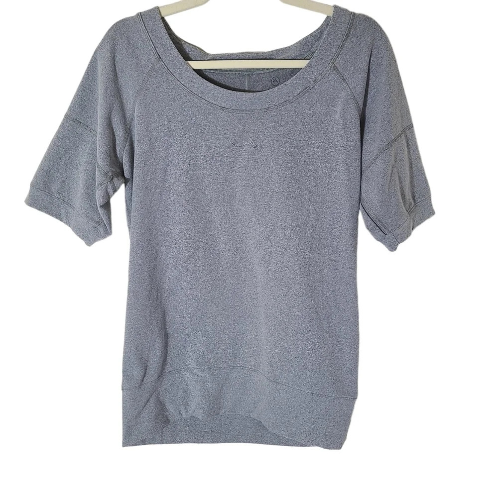 Aether 1/2 sleeve scoop neck‎ grey athletic gym workout sweatshirt top size 4